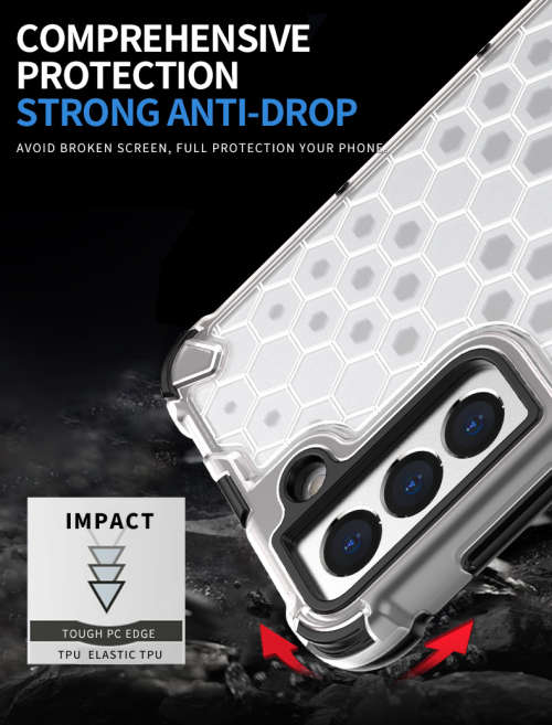 Samsung Galaxy S20 S20 Plus S20 Ultra Shockproof Honeycomb Cover - Transparent **Sale**