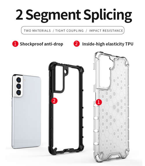 Samsung Galaxy S20 S20 Plus S20 Ultra Shockproof Honeycomb Cover - Transparent **Sale**