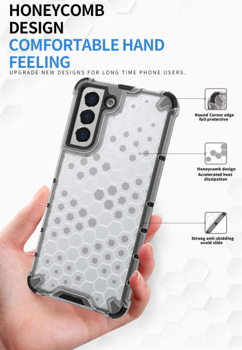 Samsung Galaxy S20 S20 Plus S20 Ultra Shockproof Honeycomb Cover - Transparent **Sale**