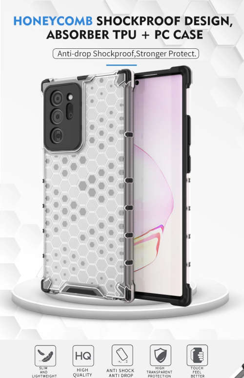 Samsung Galaxy Note 20 Note 20 Ultra Shockproof Honeycomb Cover - Transparent **Sale**
