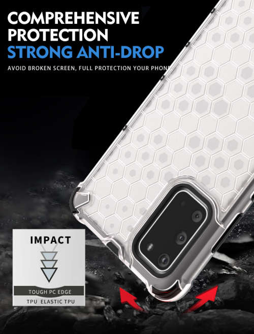 Samsung Galaxy A31 A51 A71 Shockproof Honeycomb Cover - Transparent **Sale**