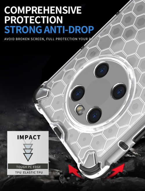 Huawei Mate 40 Shockproof Honeycomb Cover - Transparent **Sale**