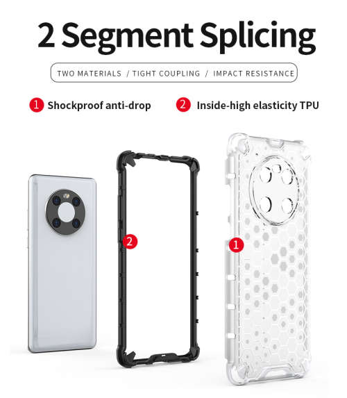 Huawei Mate 40 Shockproof Honeycomb Cover - Transparent **Sale**