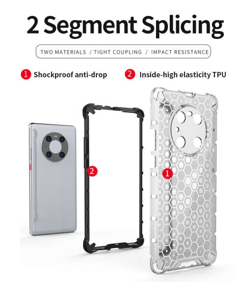 Huawei Mate 40 Pro Shockproof Honeycomb Cover - Transparent **Sale**