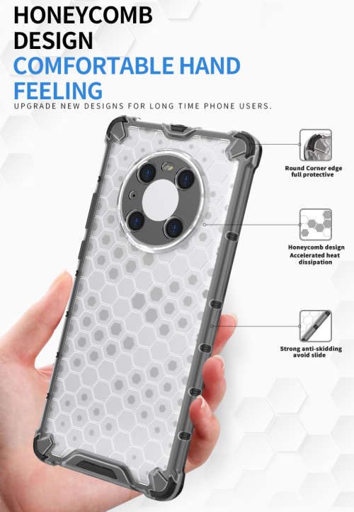 Huawei Mate 40 Pro Shockproof Honeycomb Cover - Transparent **Sale**