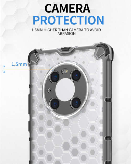 Huawei Mate 40 Pro Shockproof Honeycomb Cover - Transparent **Sale**