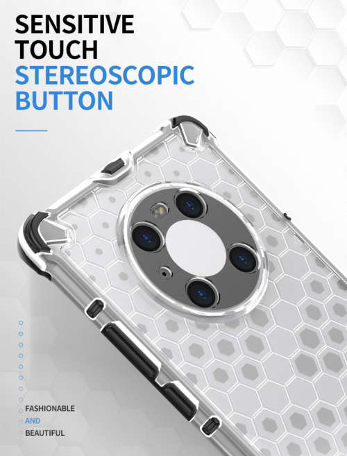 Huawei Mate 40 Pro Shockproof Honeycomb Cover - Transparent **Sale**