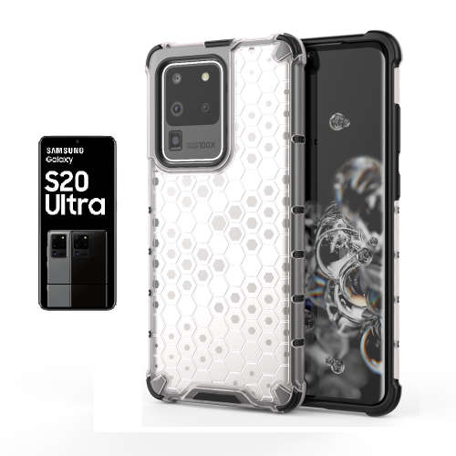 Samsung Galaxy S20 S20 Plus S20 Ultra Shockproof Honeycomb Cover - Transparent **Sale**