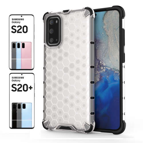Samsung Galaxy S20 S20 Plus S20 Ultra Shockproof Honeycomb Cover - Transparent **Sale**