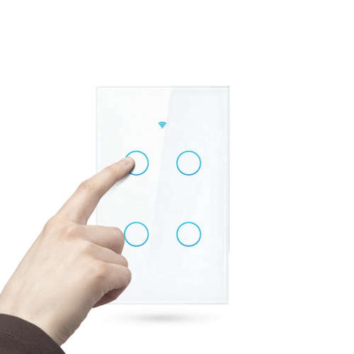 WIFI Control Smart Life Tuya 4CH US LED No Neutral Smart Switch with RF433Mhz (White) *Sale*