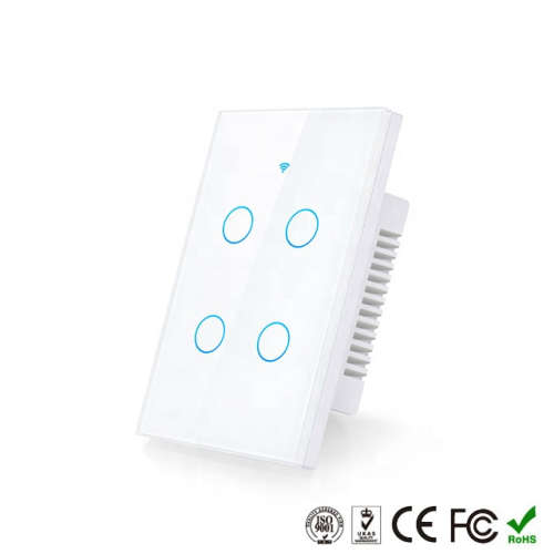 WIFI Control Smart Life Tuya 4CH US LED No Neutral Smart Switch with RF433Mhz (White) *Sale*