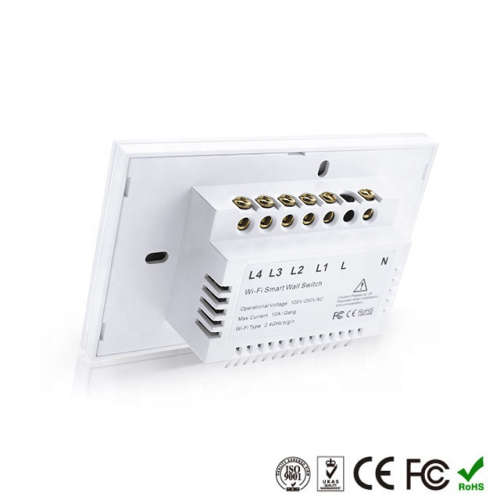 WIFI Control Smart Life Tuya 4CH US LED No Neutral Smart Switch with RF433Mhz (White) *Sale*