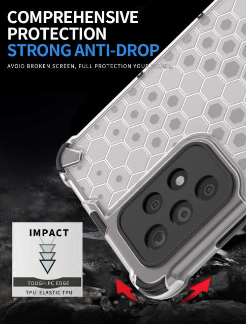 Samsung Galaxy A32 A52 A72 Shockproof Honeycomb Cover - Transparent **Sale**