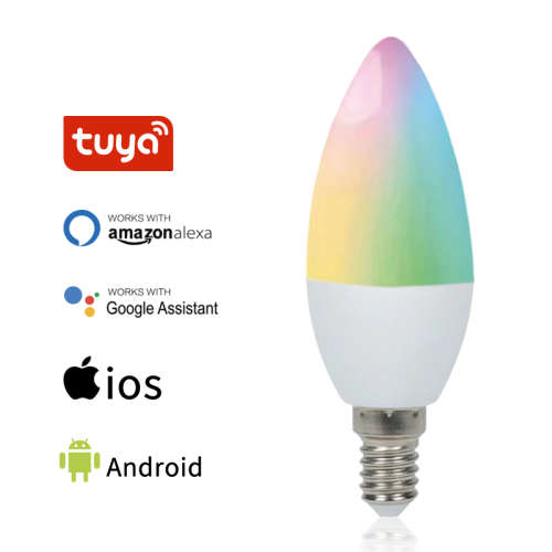 WIFI Control Smart Life Tuya RGB CCT 4W E14 LED Candle Bulb