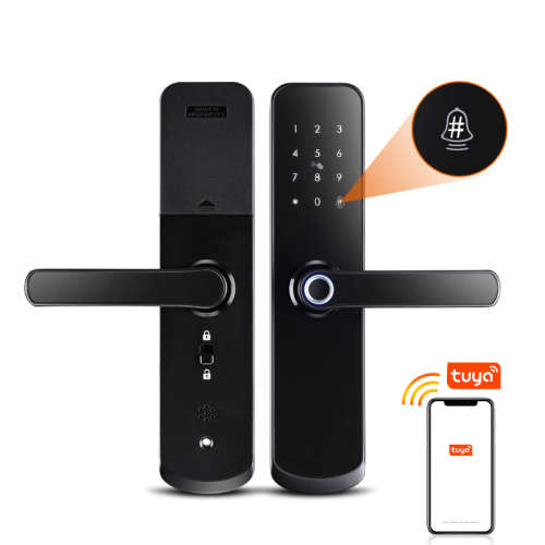 WIFI Control Smart Life Tuya Digital Smart Door Handle Lock (Black)