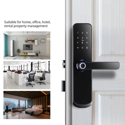 WIFI Control Smart Life Tuya Digital Smart Door Handle Lock (Black)