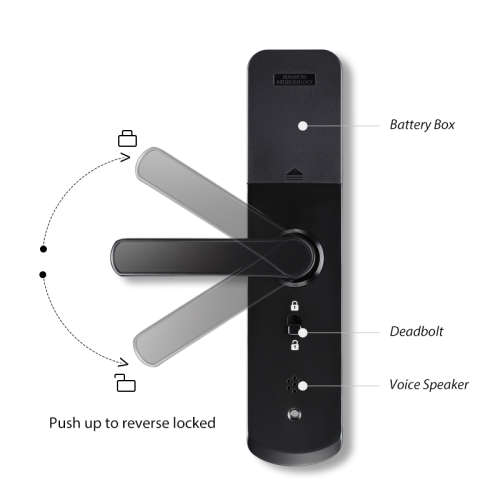 WIFI Control Smart Life Tuya Digital Smart Door Handle Lock (Black)