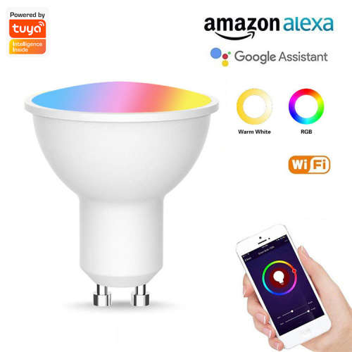 WIFI Control Smart Life Tuya RGB CCT 5W GU10 LED Downlight Bulb