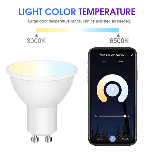 WIFI Control Smart Life Tuya RGB CCT 5W GU10 LED Downlight Bulb