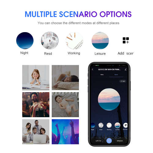 WIFI Control Smart Life Tuya RGB CCT 5W GU10 LED Downlight Bulb