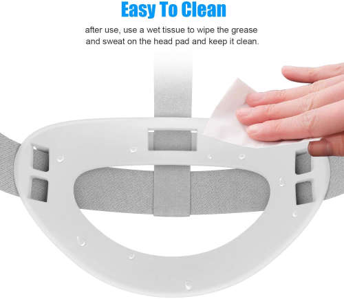 AMVR Head Back Padding, Gravity Pressure Balance Comfortable Soft TPU Pad for Oculus Quest 2 (White)