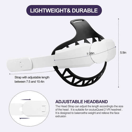 MASiKEN Soft Head Strap for Oculus Quest 2 with Soft Head Back Pad