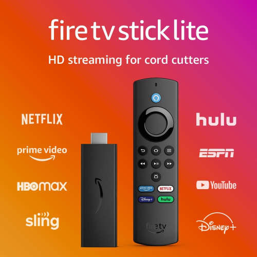 Fire TV Stick Lite with latest Alexa Voice Remote Lite (no TV controls) HD streaming 2021 *Sale*