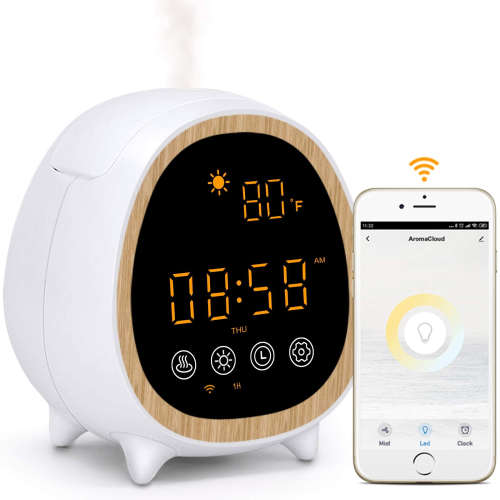 WIFI Control Smart Life Tuya Aroma Diffuser Temperature Weather Clock