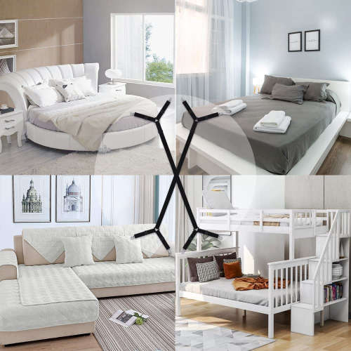 Bed Sheet Holder Straps,Fasteners Suspenders Adjustable Grippers Clip, 2pcs/Set Black