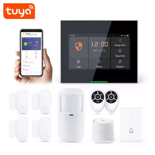 WIFI Control Smart Life Tuya H502 4G LTE Touch Screen Alarm System (Black)