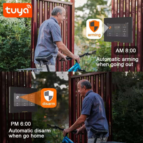 WIFI Control Smart Life Tuya H502 4G LTE Touch Screen Alarm System (Black)