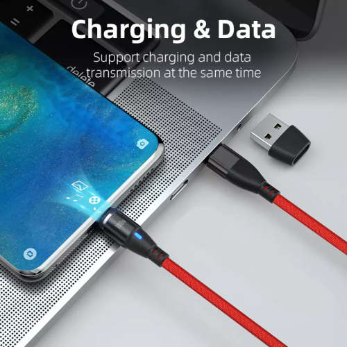 6 in 1 Magnetic Cable Data Fast Charging PD100W 1.8m Micro, USB C, IOS Nylon Braided (Red)