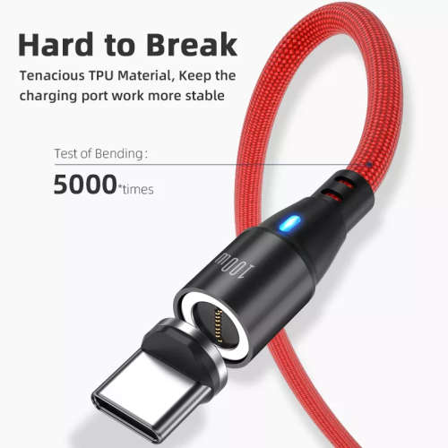 6 in 1 Magnetic Cable Data Fast Charging PD100W 1.8m Micro, USB C, IOS Nylon Braided (Red)