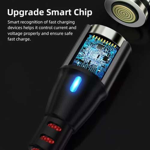 6 in 1 Magnetic Cable Data Fast Charging PD100W 1.8m Micro, USB C, IOS Nylon Braided (Red)