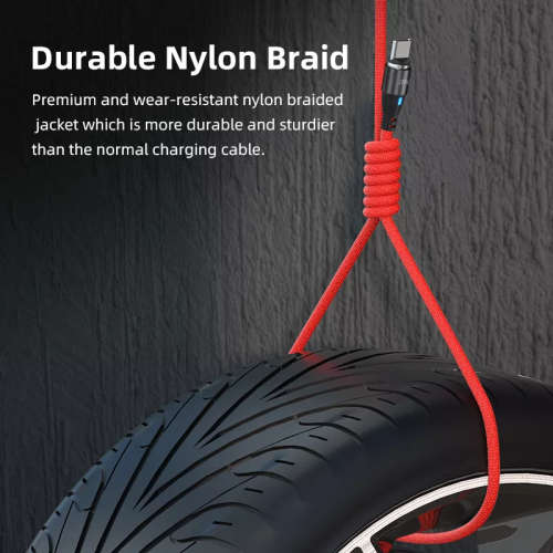 6 in 1 Magnetic Cable Data Fast Charging PD100W 1.8m Micro, USB C, IOS Nylon Braided (Red)