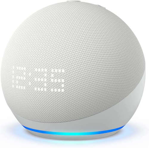 All-New Echo Dot (5th Gen, 2022 release) with clock | Smart speaker Alexa | Glacier White *Sale*