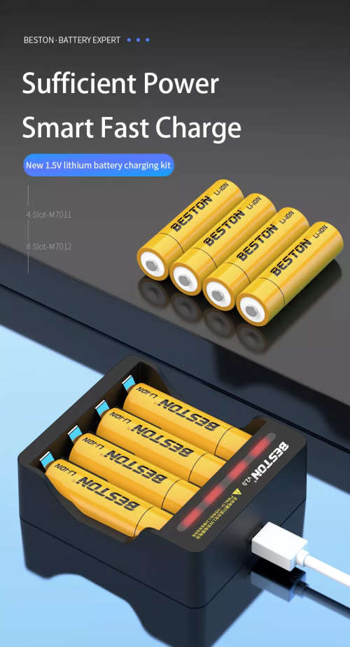 BESTON AA Rechargeable Lithium Battery | 14430 | 1.5V | 2269mAh | 4 Pack