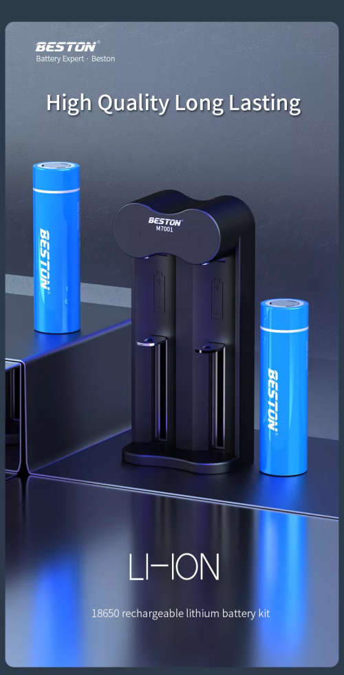 BESTON 18650 Rechargeable Lithium Battery | Flat Positive Head | 18650 | 3.7V | 2800mAh | 1 Pack