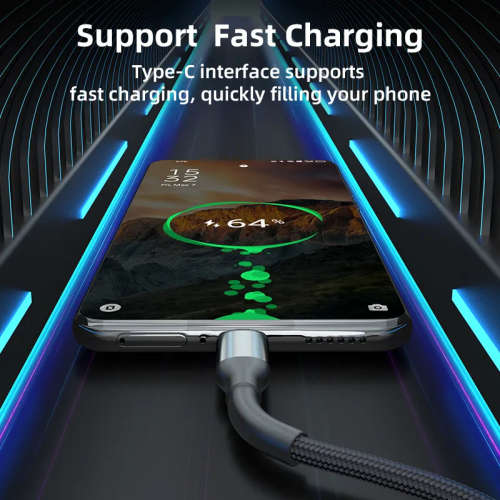 6 in 1 USB A or C to Micro USB, USB C, IOS Cable Fast Charging PD60W 1.2m Nylon Braided (Black)