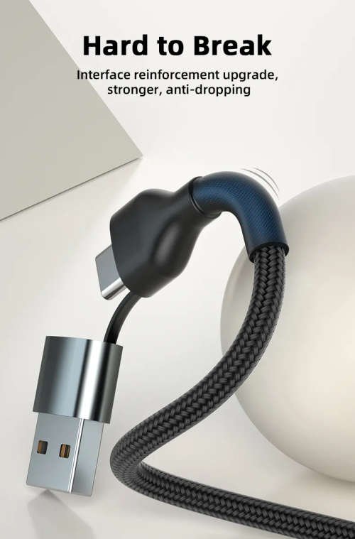 6 in 1 USB A or C to Micro USB, USB C, IOS Cable Fast Charging PD60W 1.2m Nylon Braided (Black)