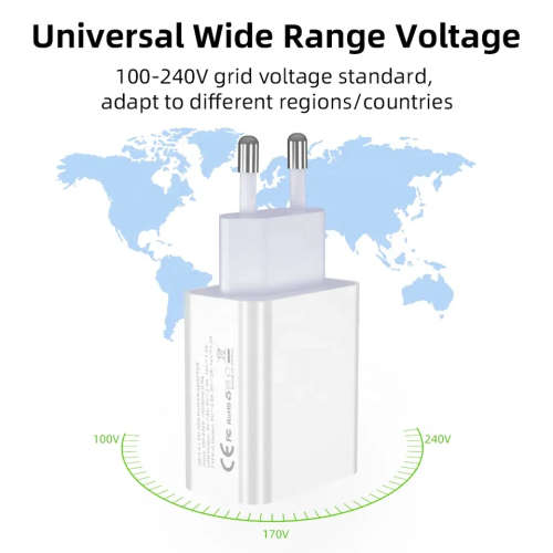 2 Port Fast charging 1 USB A 3A and 1 USB C PD20W Wall charger (White)