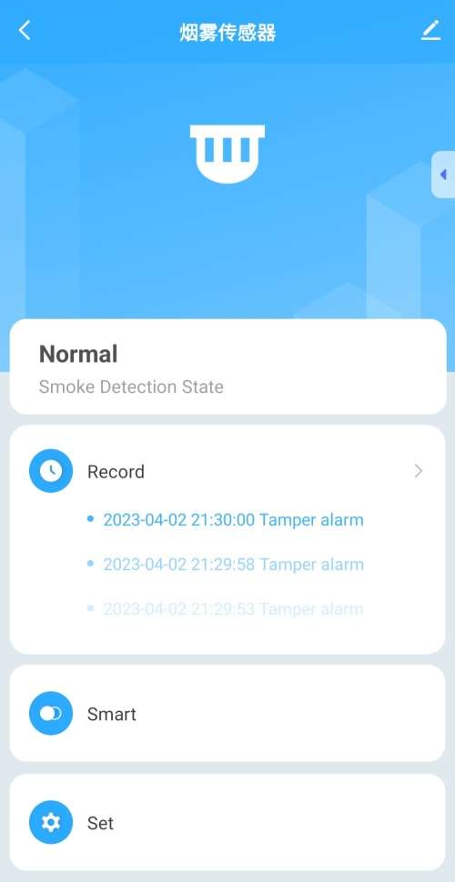 WIFI Control Smart Life Tuya Smoke Sensor