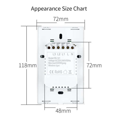 Smart Life Tuya Zigbee 3CH US LED Neutral or No Neutral Smart Switch (White)