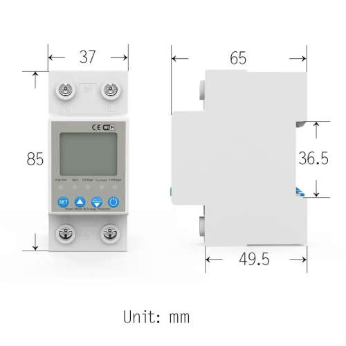 Smart Life Tuya WIFI 63A 240V Switch with Power Consumption Energy Monitoring Prepaid Meter