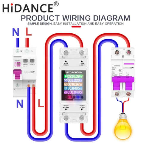 WIFI Control Smart Life Tuya Switch 100A 220V with Power Consumption Energy Monitoring Prepaid Meter