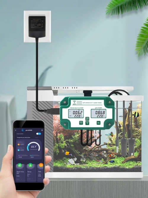 WIFI Control Smart Life Tuya Water Quality Detector 6 IN 1 TDS/EC/PH/Salinity/G.S/Temperature Tester