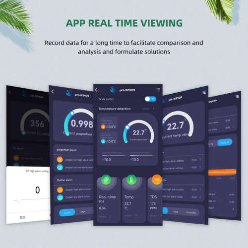 WIFI Control Smart Life Tuya Water Quality Detector 6 IN 1 TDS/EC/PH/Salinity/G.S/Temperature Tester
