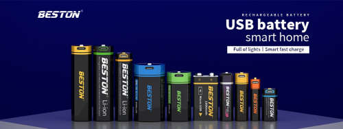 BESTON 9V Micro USB Rechargeable Lithium Battery | 9V | 260mAh | 1 Pack