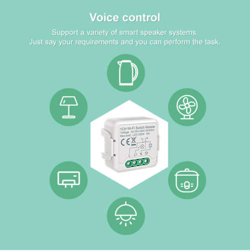 Smart Life Tuya WIFI 1CH 250W LED Light / 10A 2200W Appliance Neutral Mini Switch Circuit Breaker