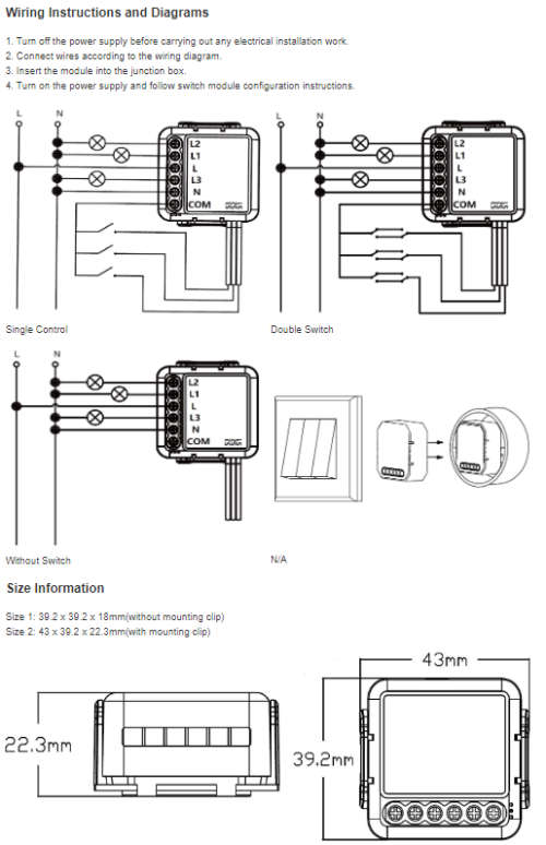 Smart Life Tuya WIFI 3CH 150W LED Light / 3.3A 700W Appliance Neutral Mini Switch Circuit Breaker